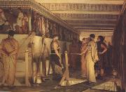 Alma-Tadema, Sir Lawrence Pheidias and the Frieze of the Parthenon Athens (mk24) oil on canvas